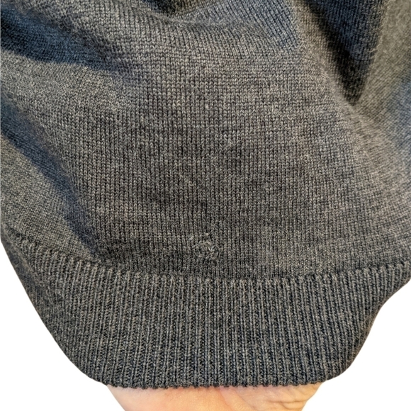 SIMONS merino wool argyle grey sweater large **Defect ** - Picture 5 of 6